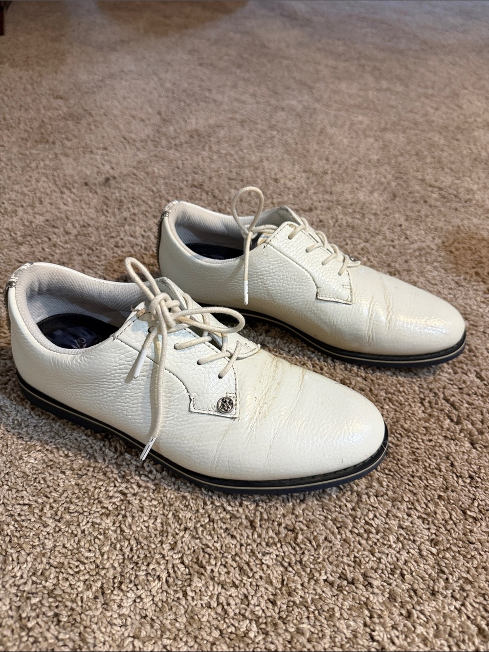 G/FORE Women's Cream Athletic Lace-Up Golf Shoes